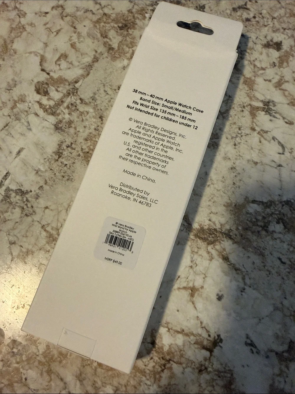Vera Bradley Light Blue Sea Turtle Silicone Apple Watch Band